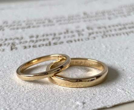 Argollas de matrimonio en oro 18K Oro Pulido