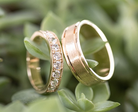 Argollas de matrimonio en oro 18K Oro Botánico